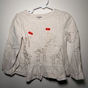 Gymboree Beige Giraffe Long Sleeve Tee